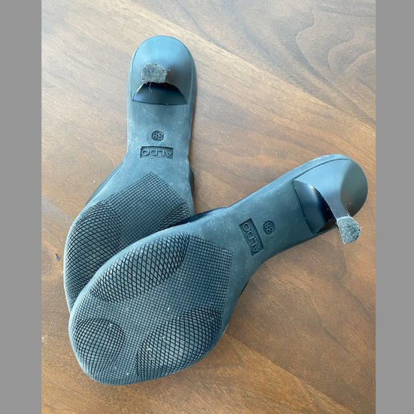 Aldo, heeled sandals, size 38, black leather. - Picture 2 of 2